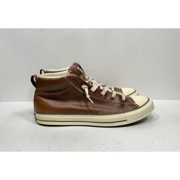 Converse Leather All-Star Chuck Taylor Street 136420C Brown Mid Top Men's Sz 11 - Picture 1 of 9